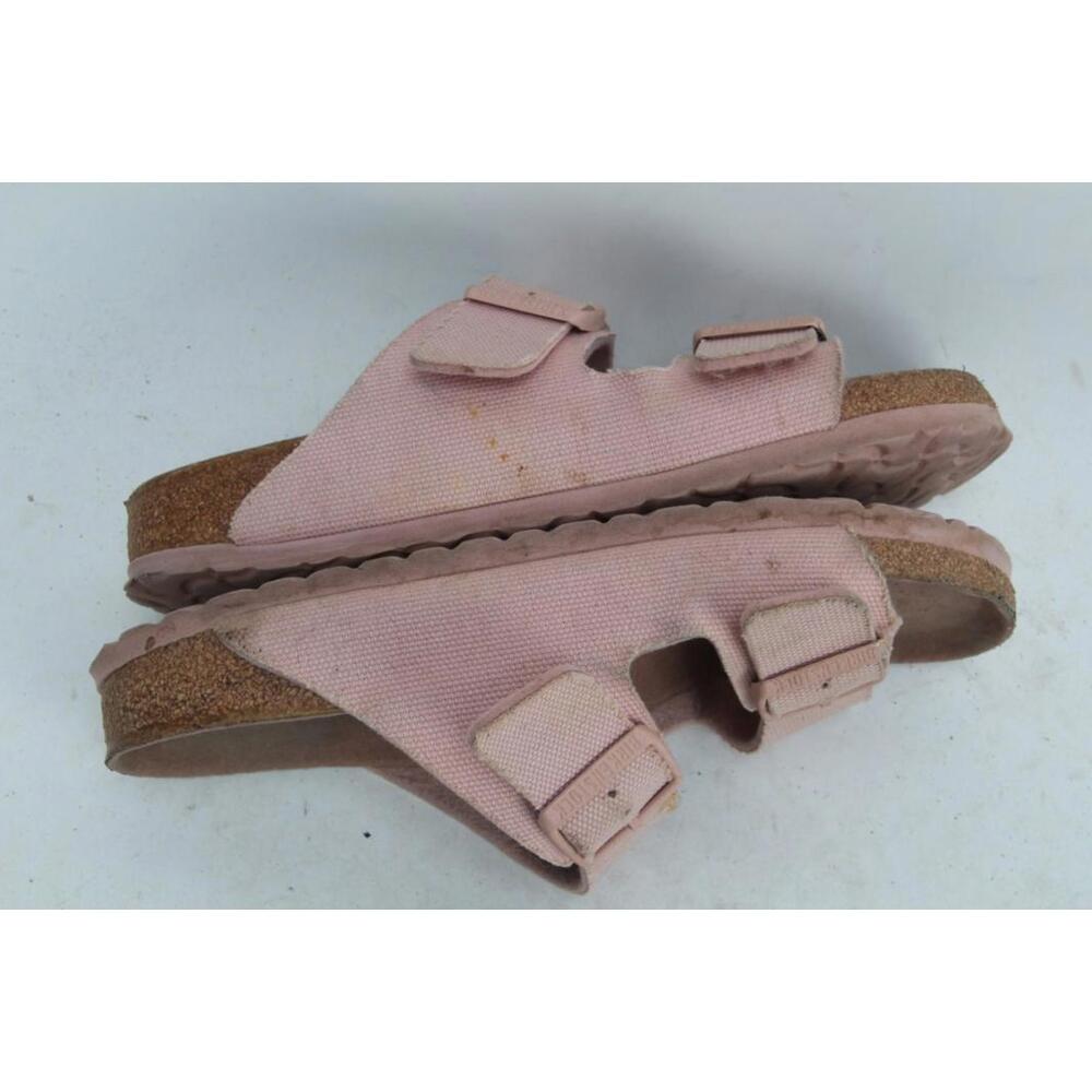 Birkenstock Arizona Vegan Soft Pink Canvas Shoes Slide Slip On  39 / 8 Narrow - Picture 6 of 13